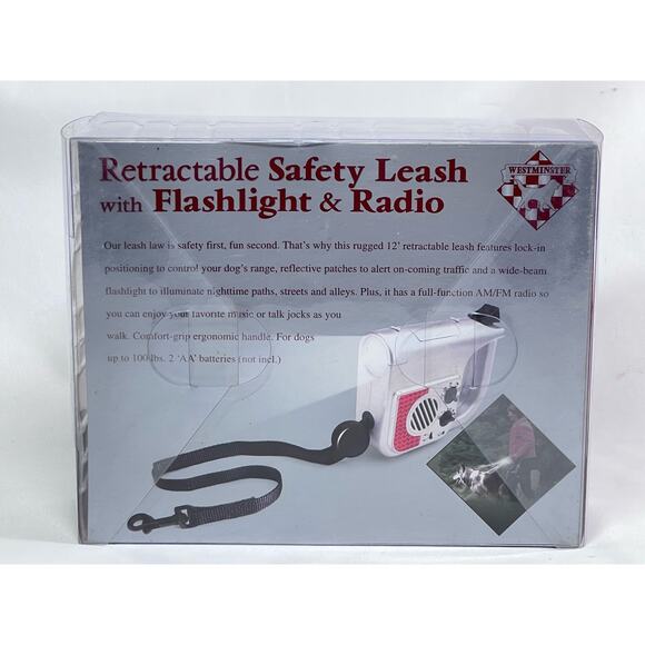 Westminster Retractable Safety Leash with Flashlight & Radio New - Picture 2 of 5